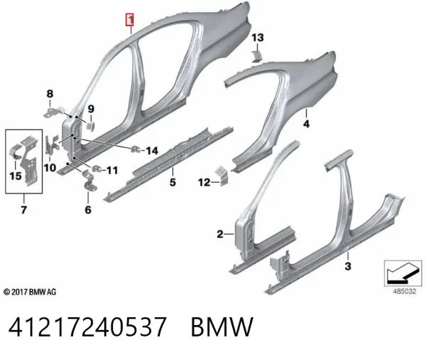 Боковина кузова левая 41217240537 BMW