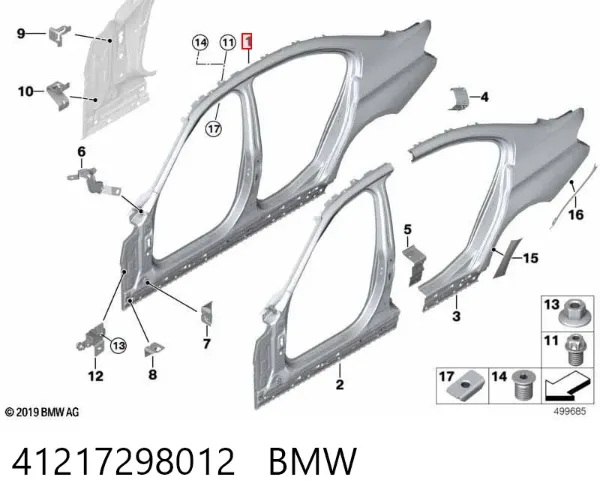 Боковина кузова правая 41217298012 BMW