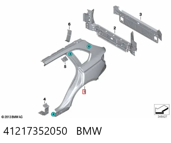 Крыло заднее правое 41217352050 BMW