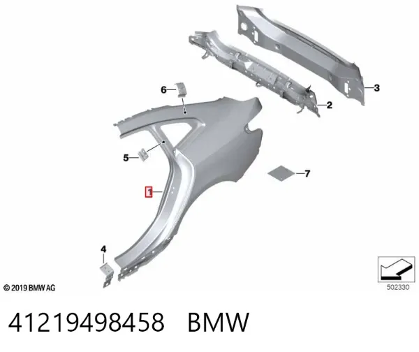 Крыло заднее правое 41219498458 BMW