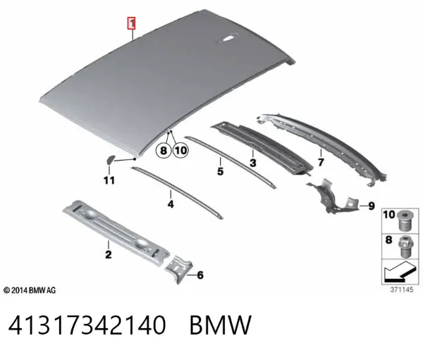 Крыша 41317342140 BMW