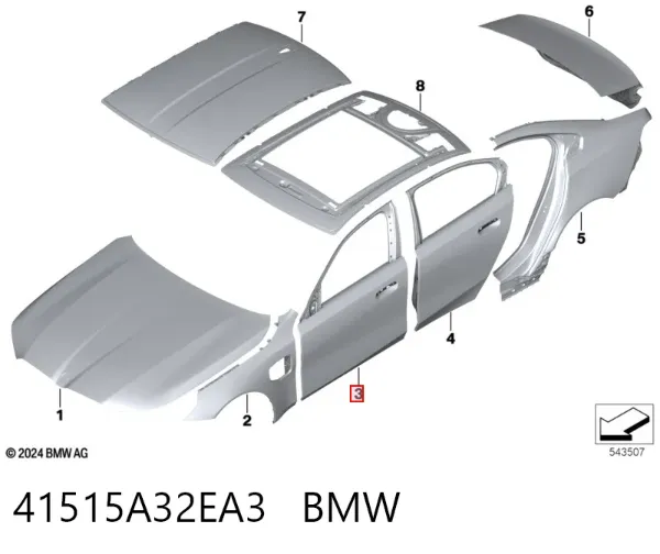 Дверь передняя левая 41515A32EA3 BMW