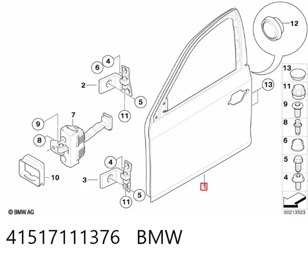 Дверь передняя правая 41517111376 BMW