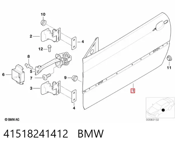 Дверь передняя правая 41518241412 BMW