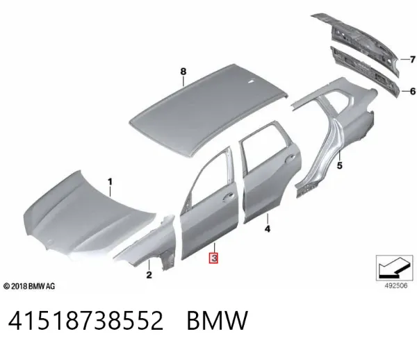 Дверь передняя правая BMW X5 G05, F95