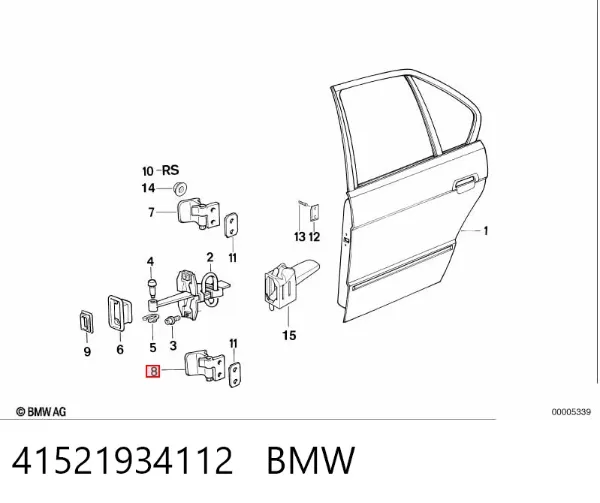 Петля двери задней правой 41521934112 BMW