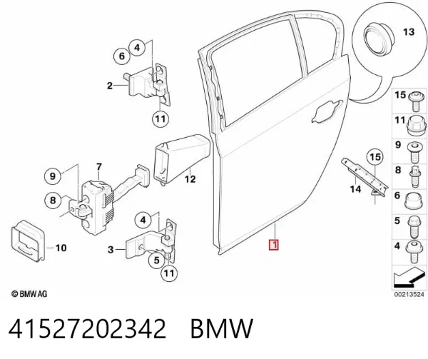 Дверь задняя правая 41527202342 BMW