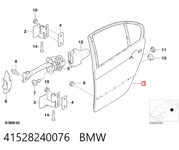 Дверь задняя правая 41528240076 BMW
