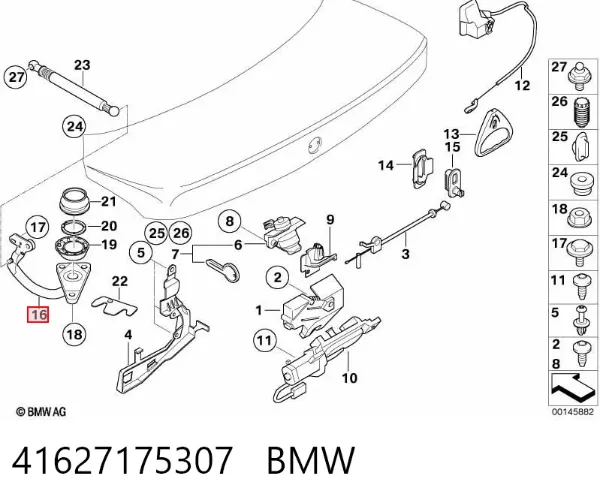 Петля крышки багажника 41627175307 BMW