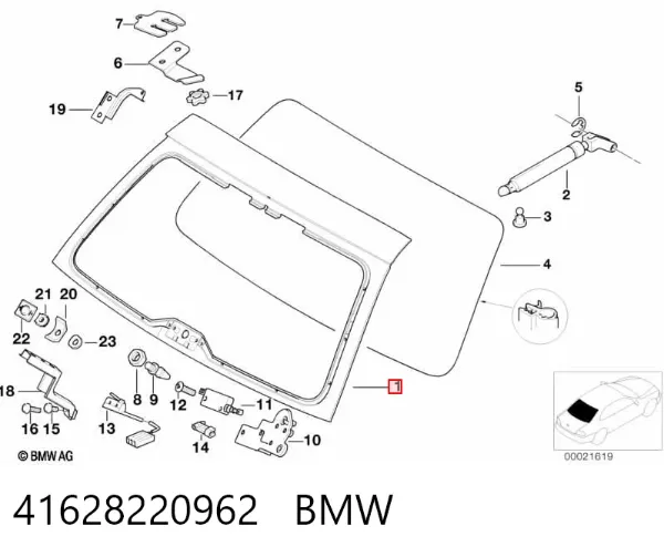 Лобовое стекло 41628220962 BMW