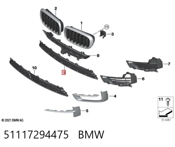 Решетка бампера 30853161 AND