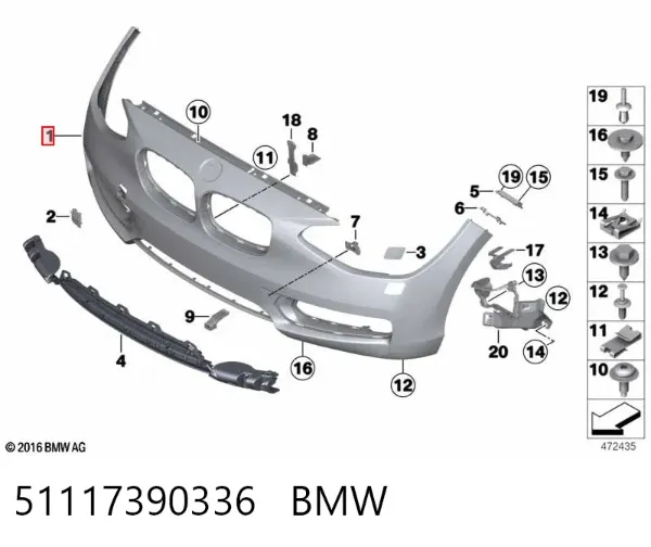 Передний бампер BMW 2 F23