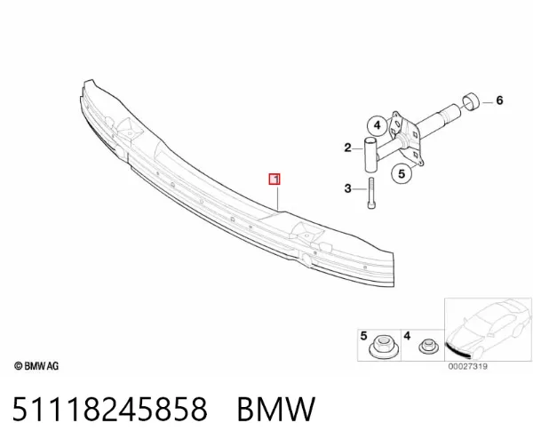 Усилитель переднего бампера 51118245858 BMW