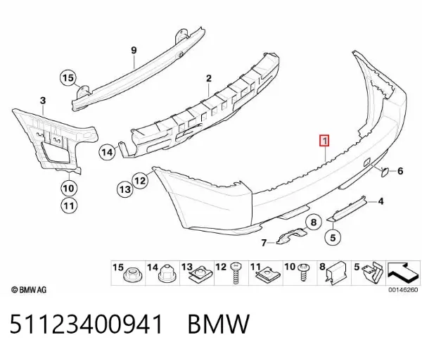 Задний бампер BMW X3 E83