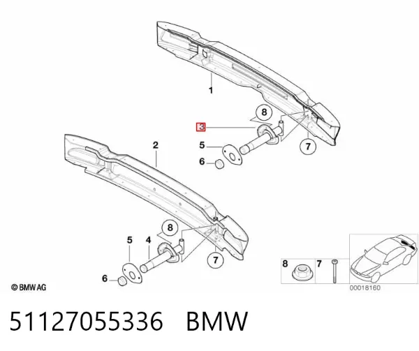 Амортизатор задний правый 51127055336 BMW
