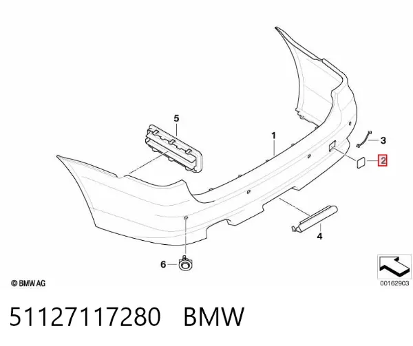 Заглушка буксировочного крюка 51127117280 BMW