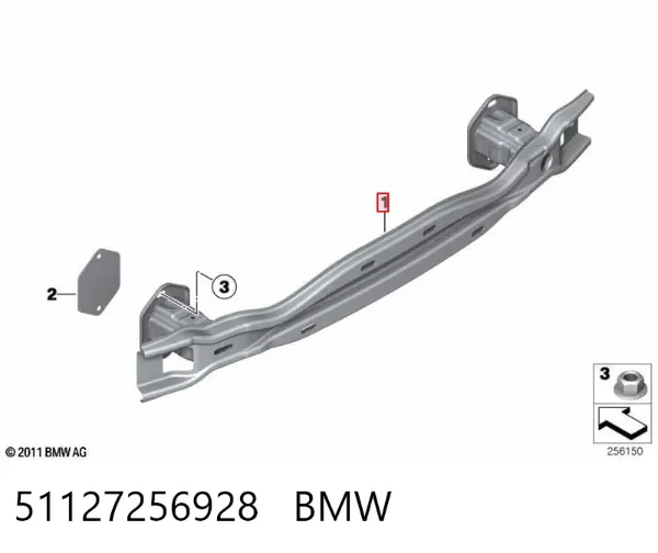 Усилитель заднего бампера 51127256928 BMW
