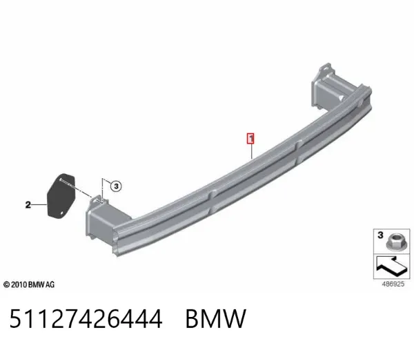 Усилитель заднего бампера 51127426444 BMW