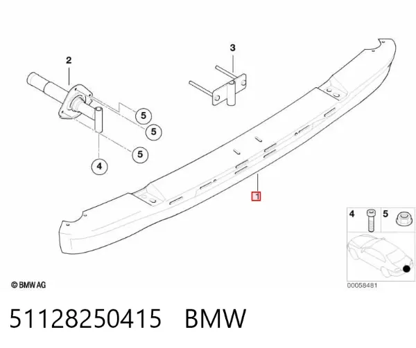 Усилитель заднего бампера 51128250415 BMW