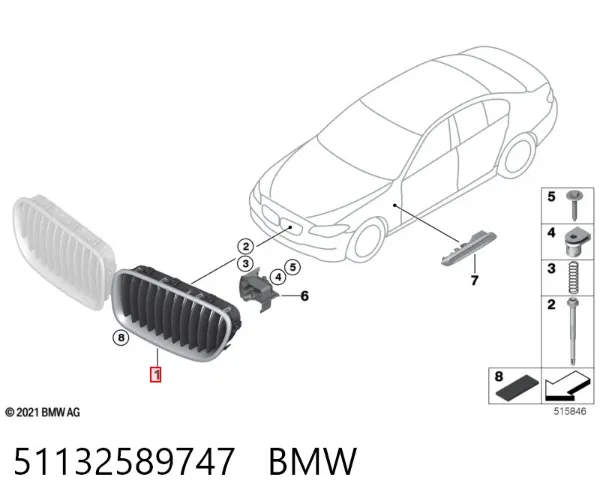 Решетка радиатора BMW 5 F10