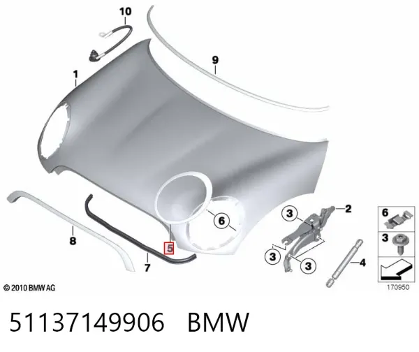 Рамка (облицовка) фары правой 51137149906 BMW