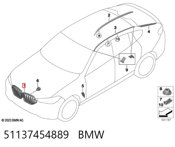 Решетка радиатора 51137454889 BMW