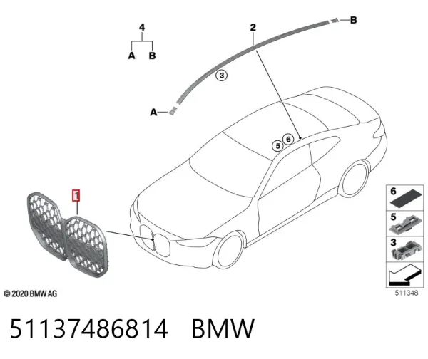 Решетка радиатора 51137486814 BMW