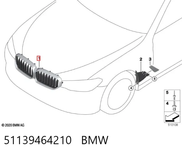 Решетка радиатора 51139464210 BMW