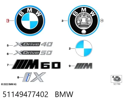 Эмблема капота BMW 51149477402