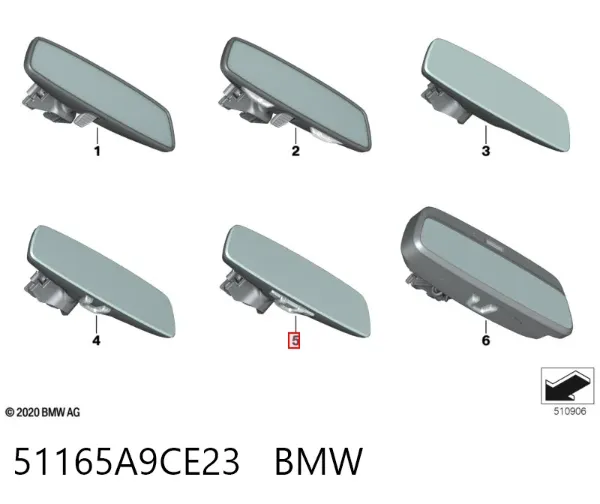 Зеркало заднего вида 51165A9CE23 BMW