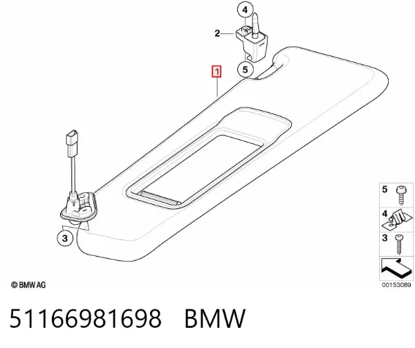 Солнцезащитный козырек 51166981698 BMW