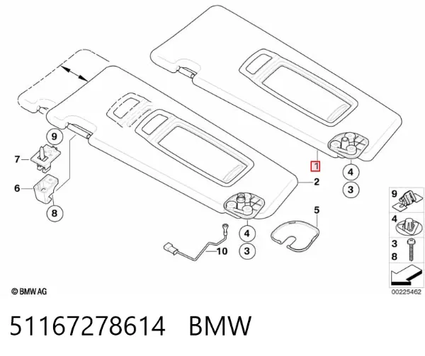 Солнцезащитный козырек 51167278614 BMW
