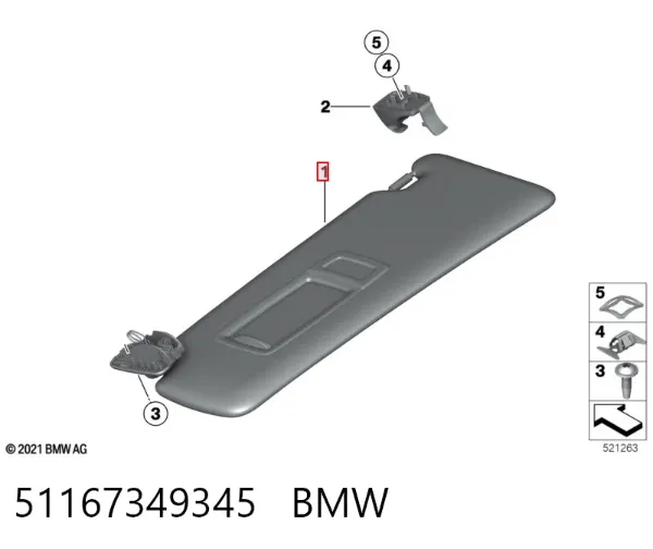 Солнцезащитный козырек 51167349345 BMW