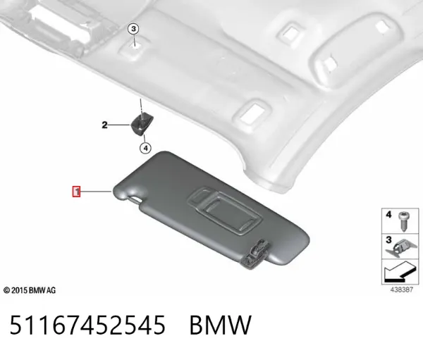 Солнцезащитный козырек 51167452545 BMW