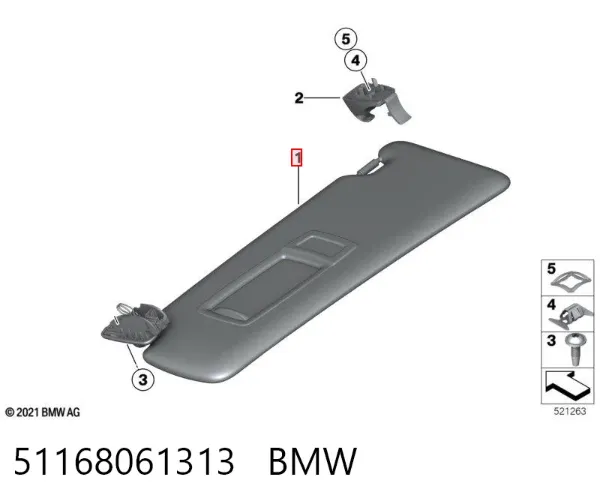 Солнцезащитный козырек 51168061313 BMW