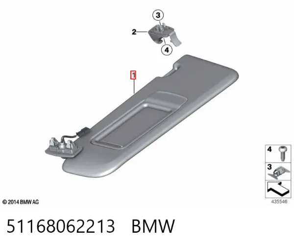 Солнцезащитный козырек 51168062213 BMW