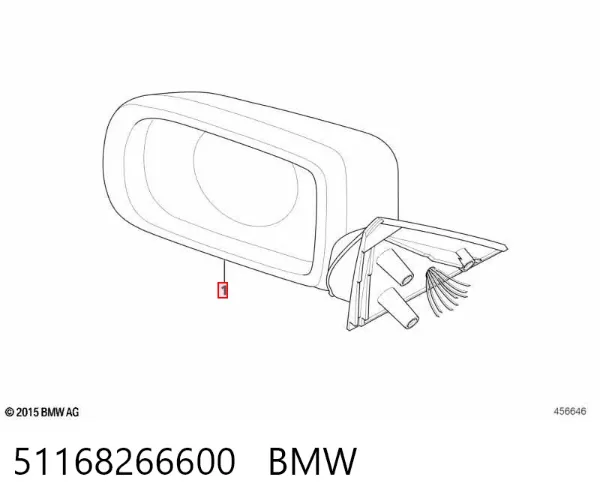 Правое зеркало 51168266600 BMW