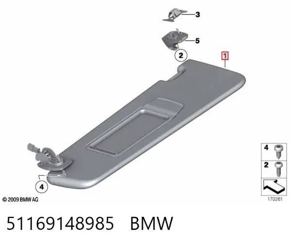 Солнцезащитный козырек 51169148985 BMW