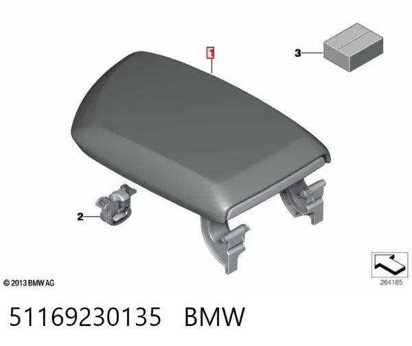 Подлокотник центральной консоли 51169230135 BMW