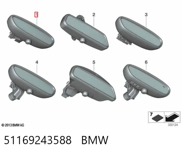 Зеркало заднего вида BMW 2 F23