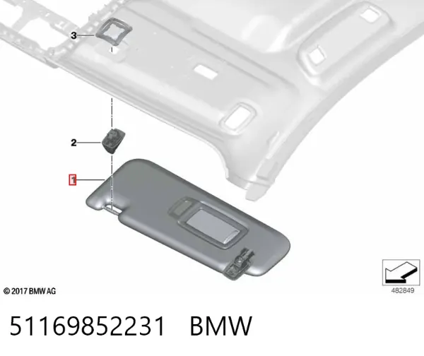 Солнцезащитный козырек 51169852231 BMW