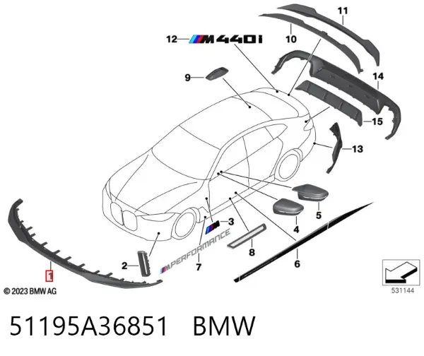 51195A36851 BMW
