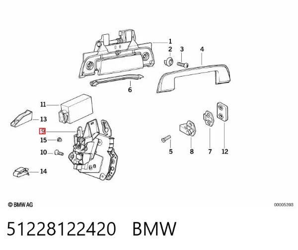 Замок двери задней правой 51228122420 BMW