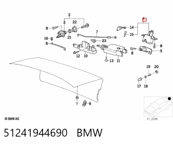 Замок багажника 51241944690 BMW