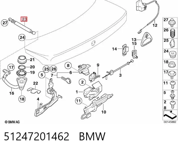 Амортизатор багажника 51247201462 BMW