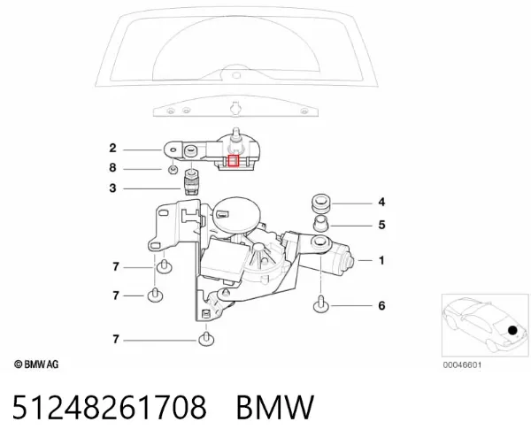 Моторчик заднего дворника BMW 3 E46