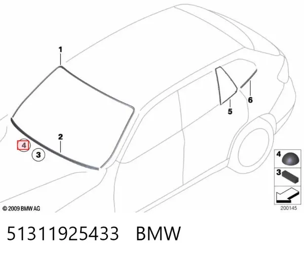 Буфер (отбойник) капота 51311925433 BMW