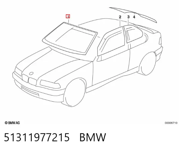 Лобовое стекло 51311977215 BMW