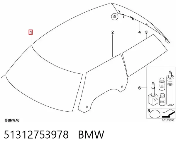 Лобовое стекло 51312753978 BMW