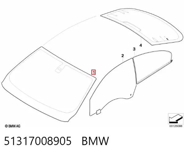 Лобовое стекло 51317008905 BMW